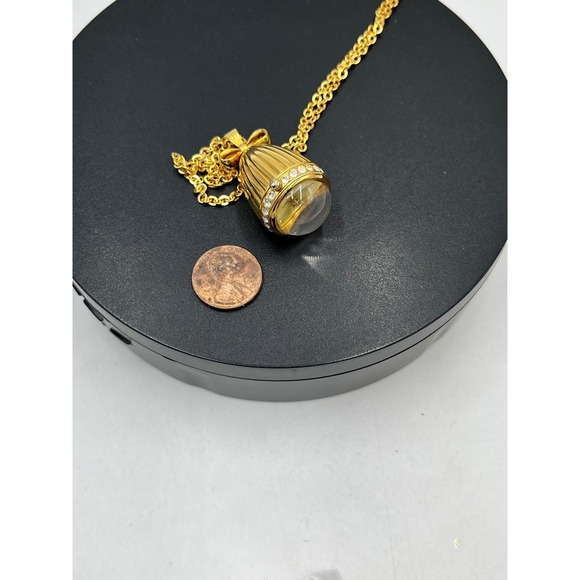 Joan Rivers Vintage Gold Tone Watch Pendant Crystal Egg Shape Necklace Works‎ main image 6